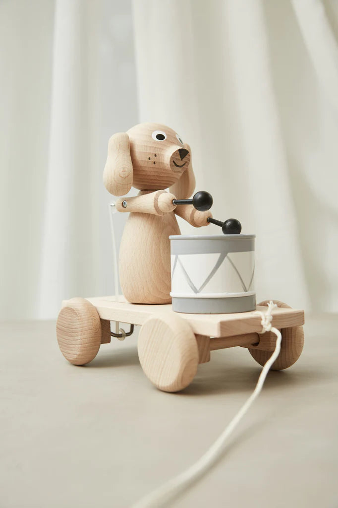 Arthur - Pull Along Wooden Dog With Drum