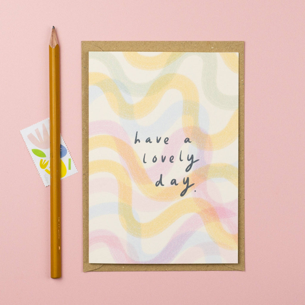 Letterbox Lane - Have a lovely day pastel squiggle A6 card